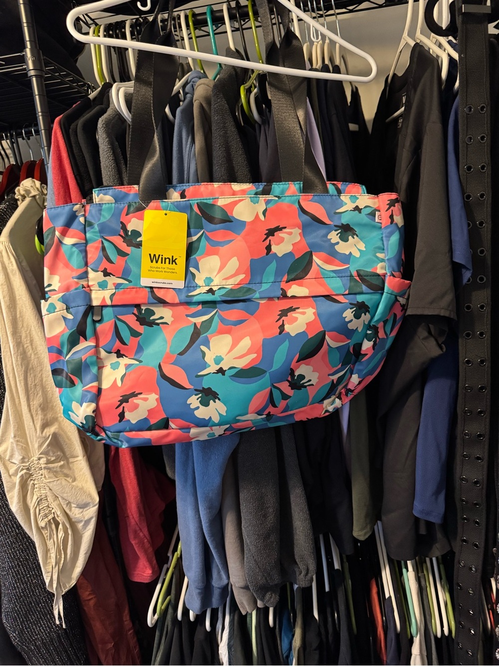 Wink Floral Tote in Blue, Pink, Teal